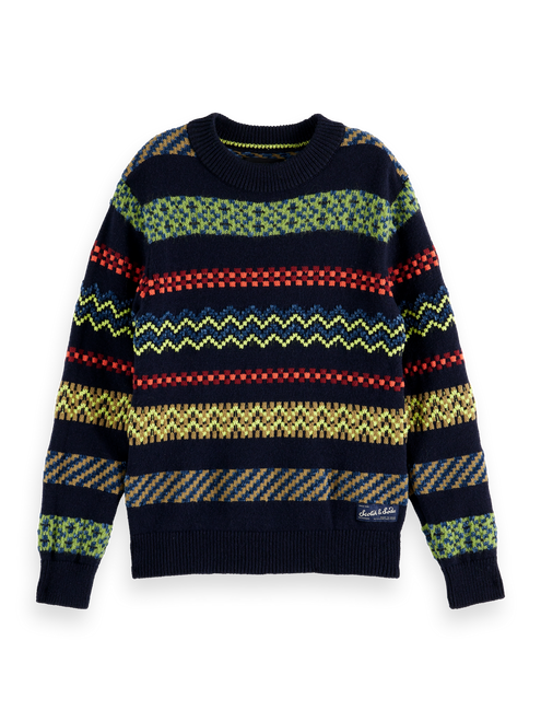 Regular-Fit Festlicher Jacquard-Pullover