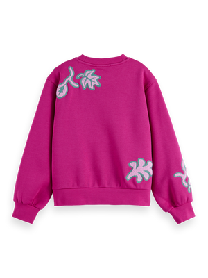 Girls' Relaxed-Fit Embroidered Sweatshirt