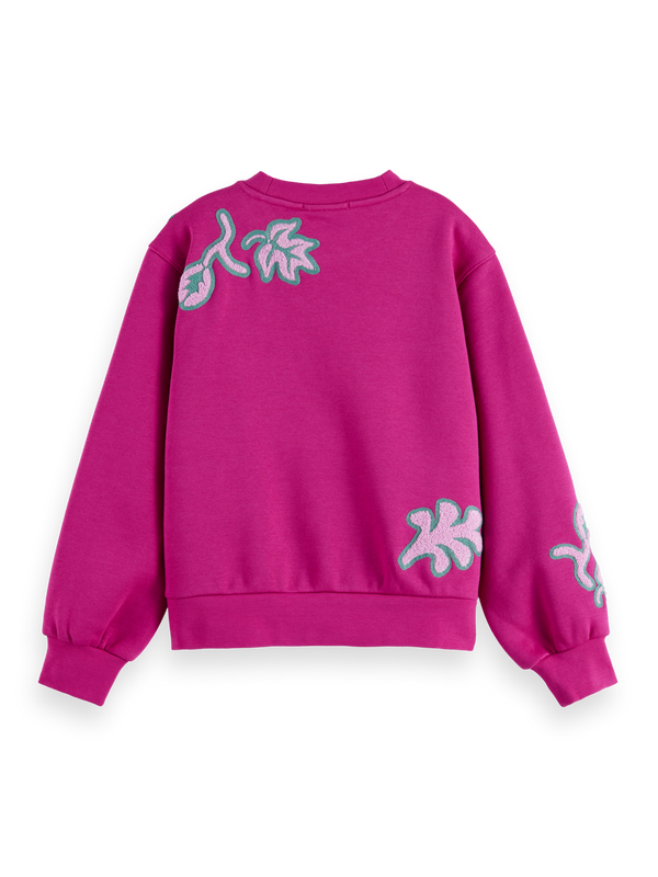 Girls' Relaxed-Fit Embroidered Sweatshirt