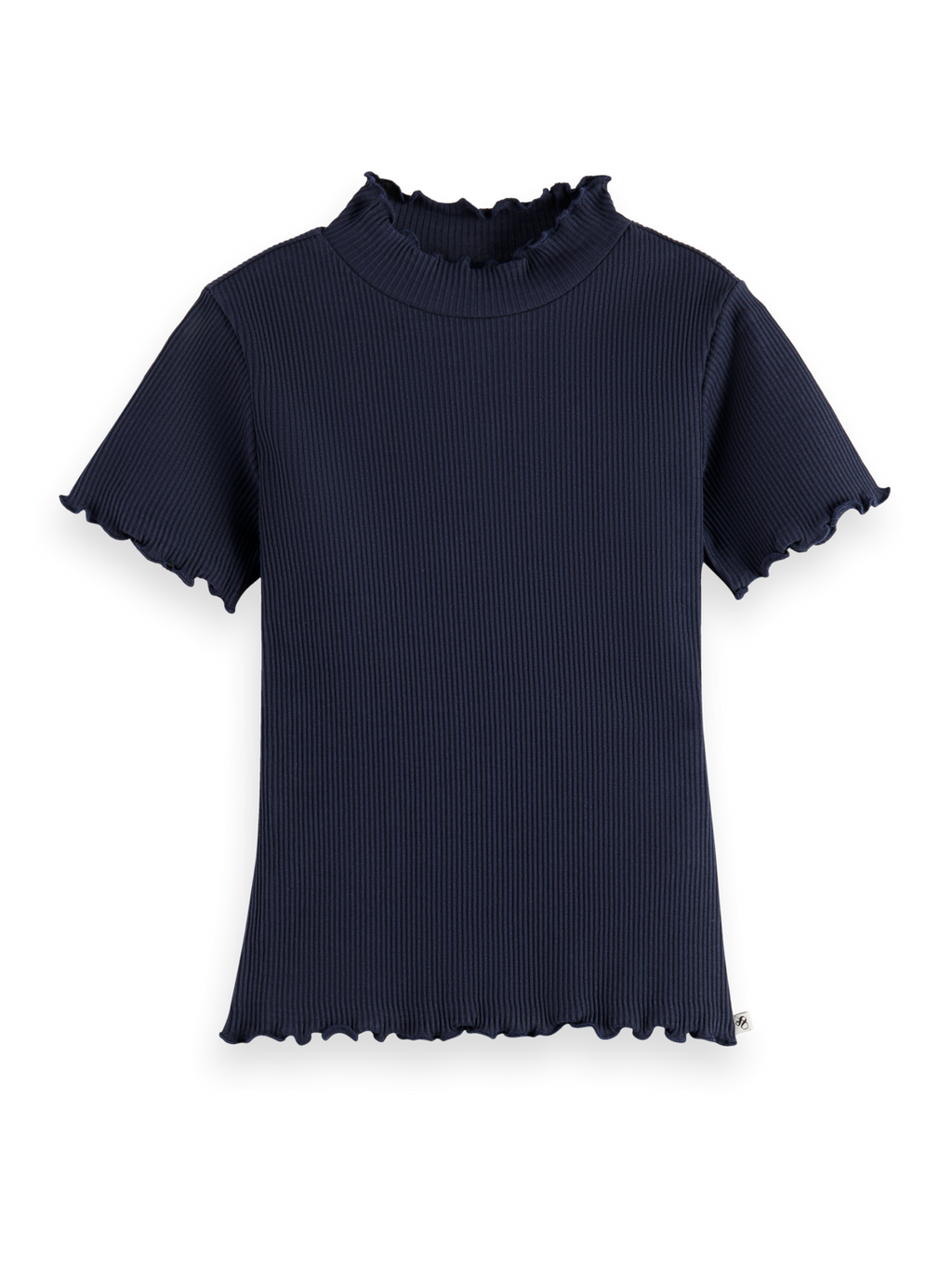 T-shirt à manches courtes côtelé coupe slim col montant Core
