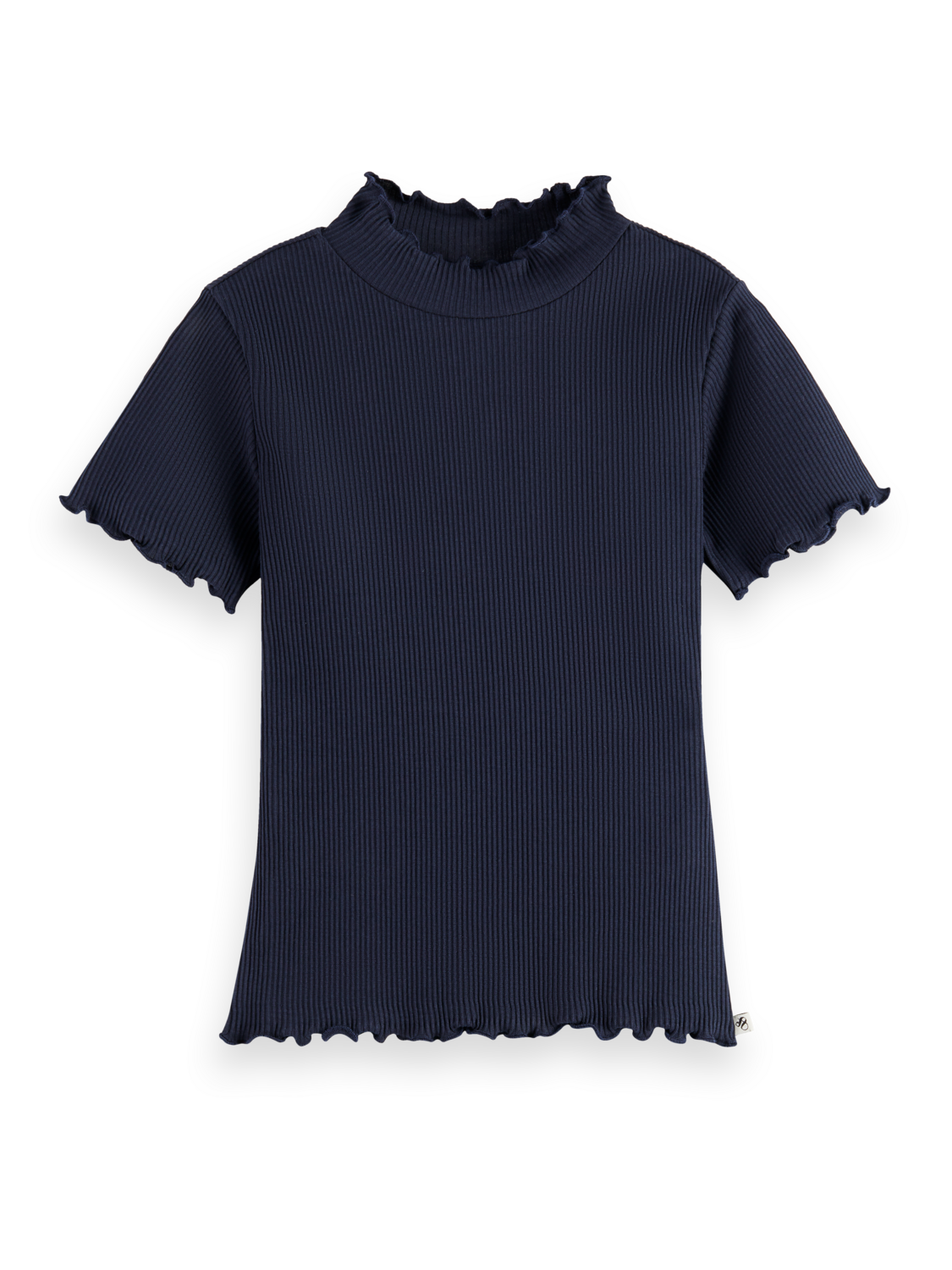 T-shirt à manches courtes côtelé coupe slim col montant Core