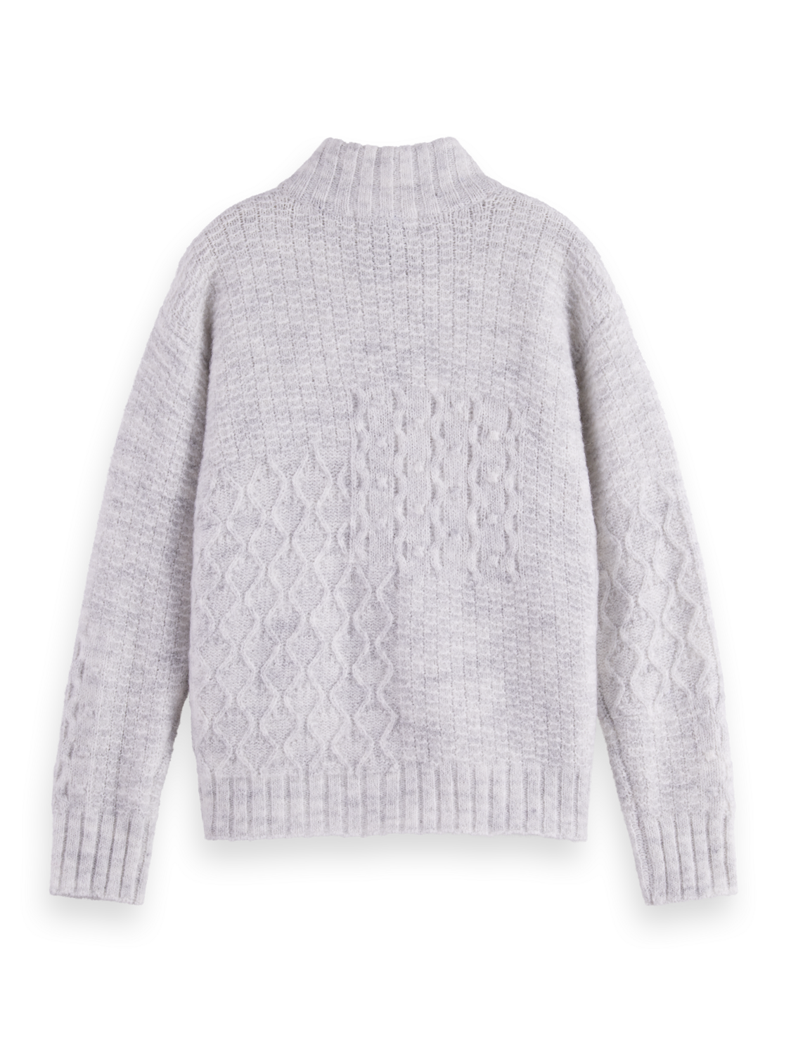 Patchwork Melange Alpaca-Blend Cardigan