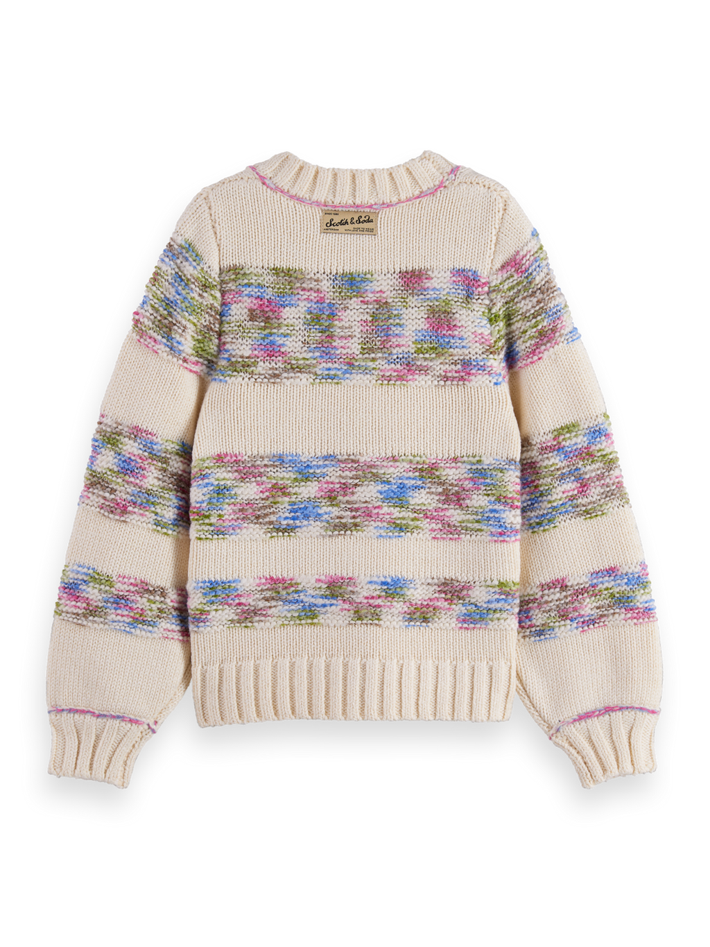 Multi-Color Rainbow Yarn Striped Pullover