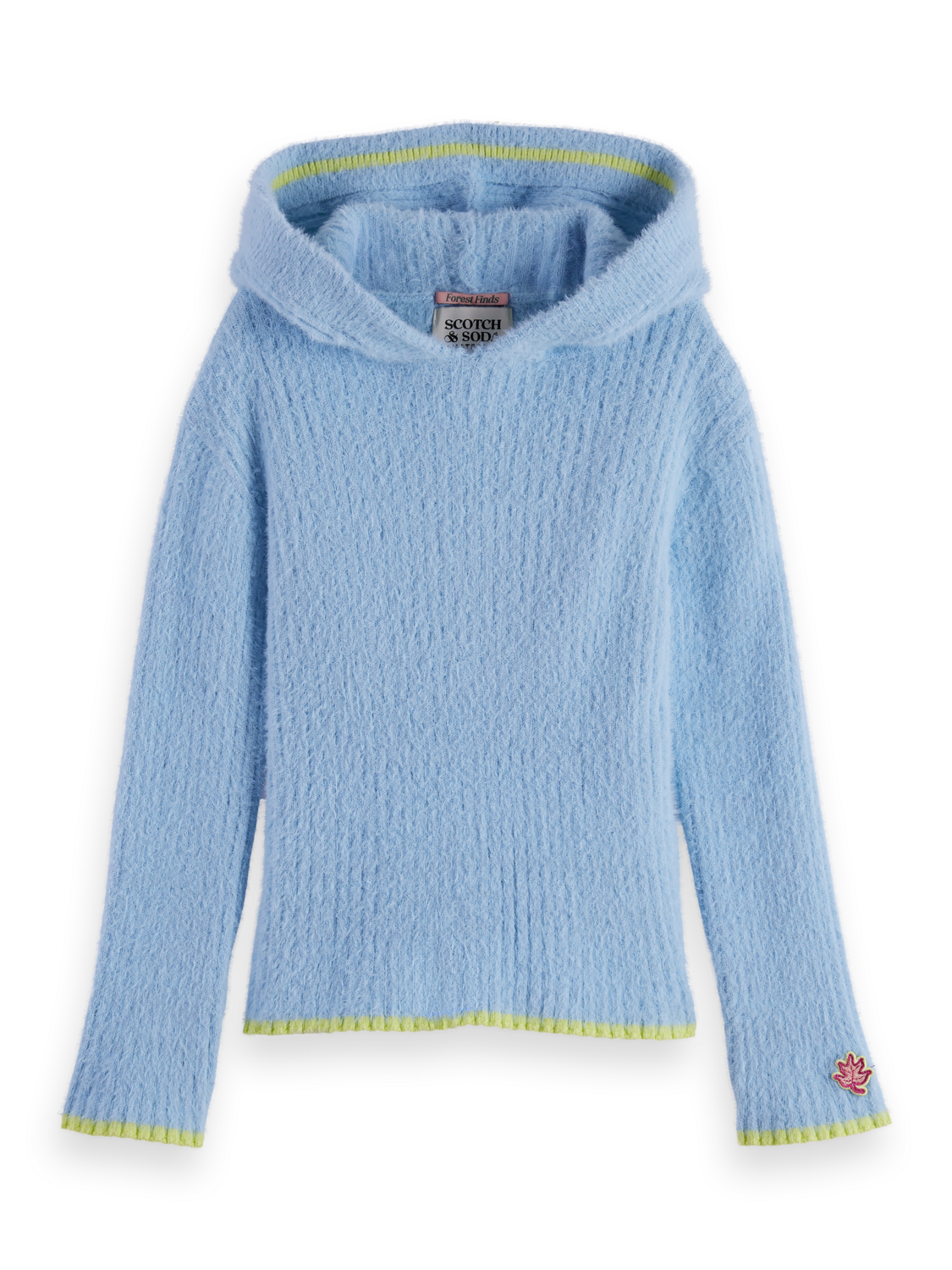 Girls' Soft Fluffy Viscose Rib Knit Hoodie