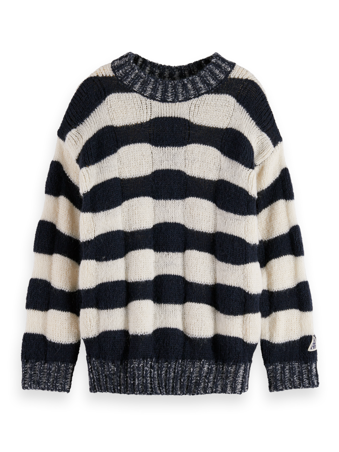 Girls' Loose-Fit Chunky Striped Pullover