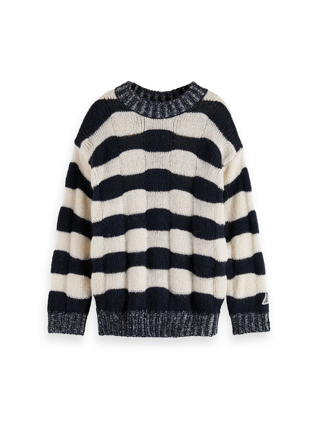 Girls' Loose-Fit Chunky Striped Pullover