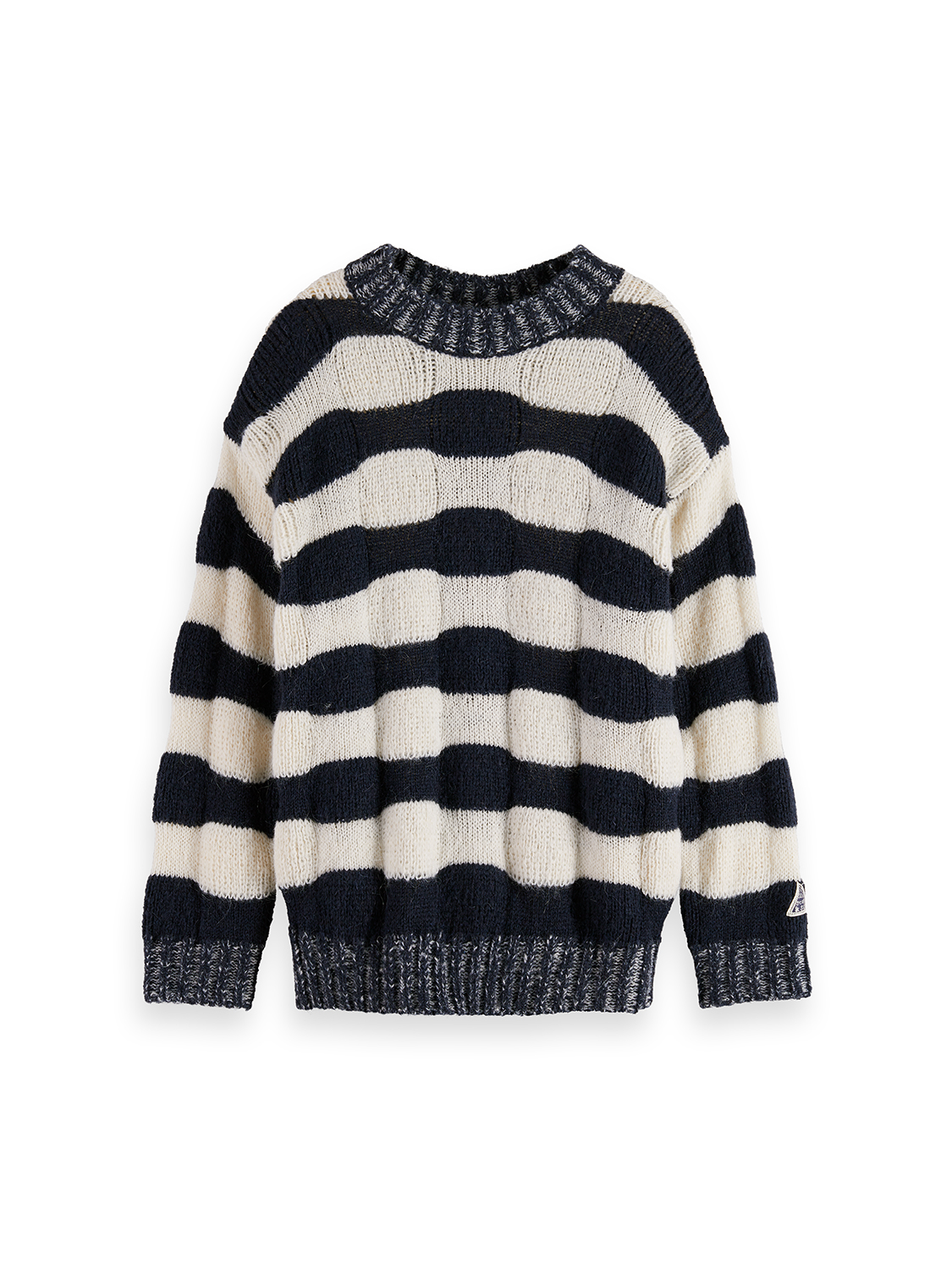 Girls' Loose-Fit Chunky Striped Pullover