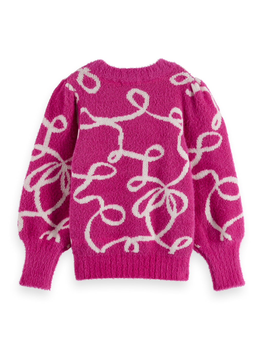 Pull col roulé en intarsia pailleté