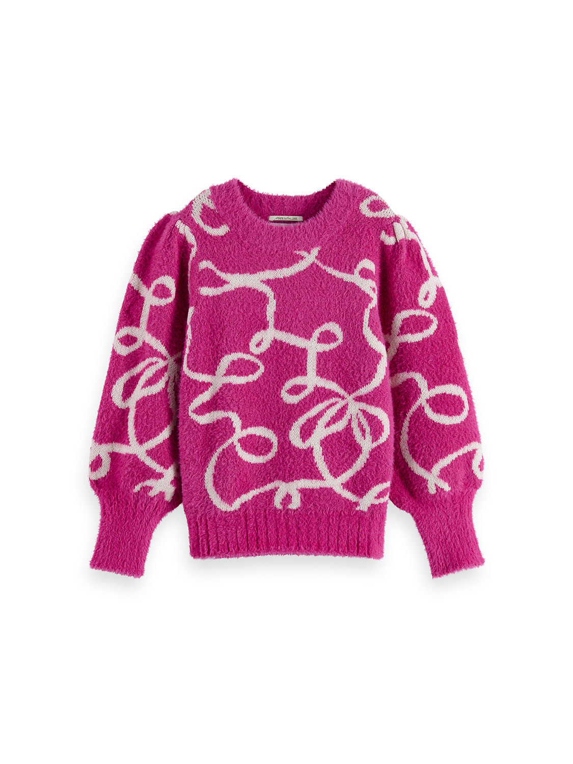 Turtleneck Intarsia Glitter Pullover