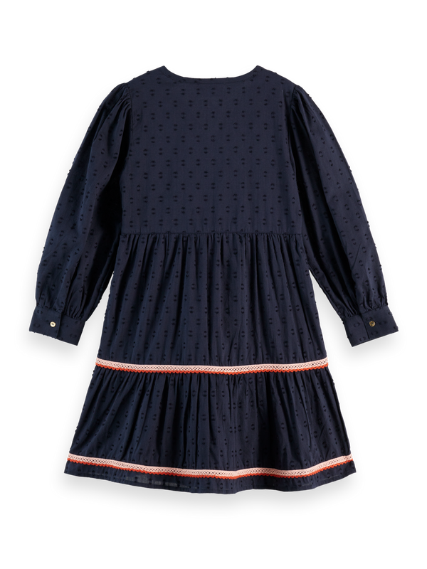Girls' Clip Jacquard Embroidered Dress
