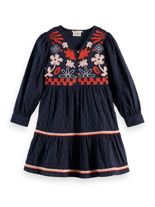 Kleid aus besticktem Clip-Jacquard