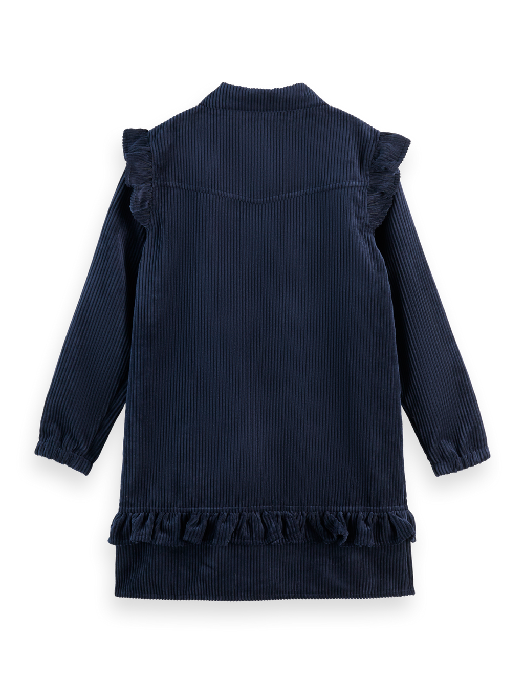 Robe en velours côtelé avec volants