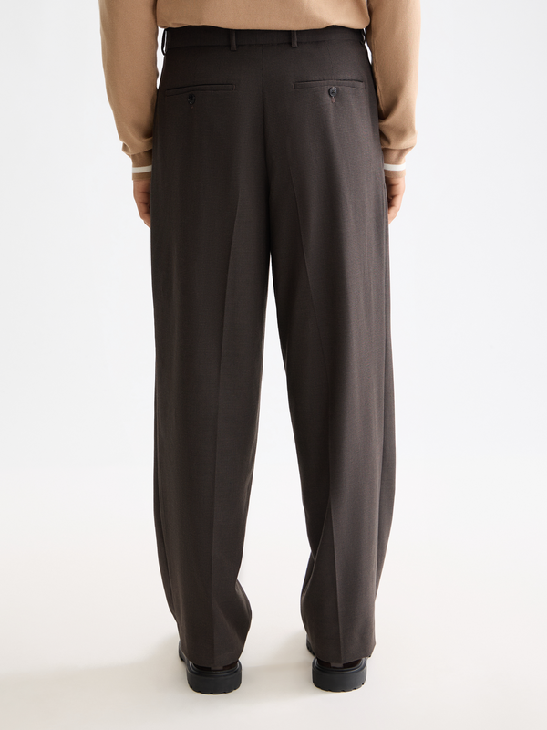 Yarn-Dyed Cool Wool-Blend Baggy Fit Chino