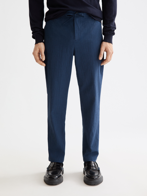 Finch - Cotton Blend Seersucker Tapered Fit Jogger
