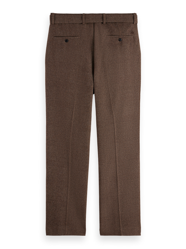 Yarn-Dyed Wool Blend Relaxed Straight Pleated Chino