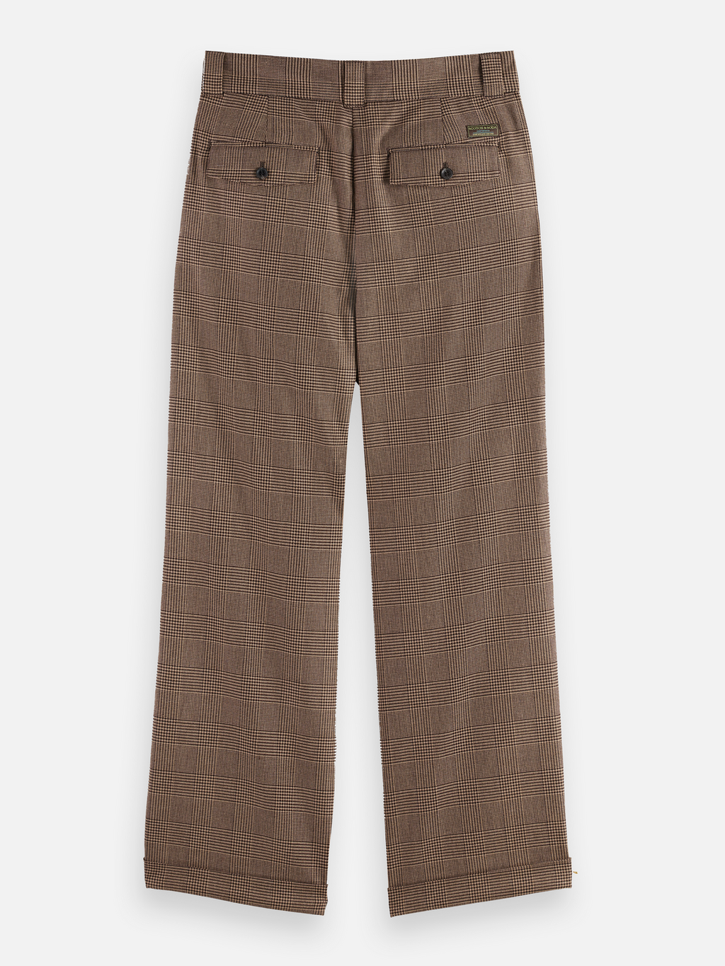 Checkered Wool-Blend Pleated Baggy Fit Chino