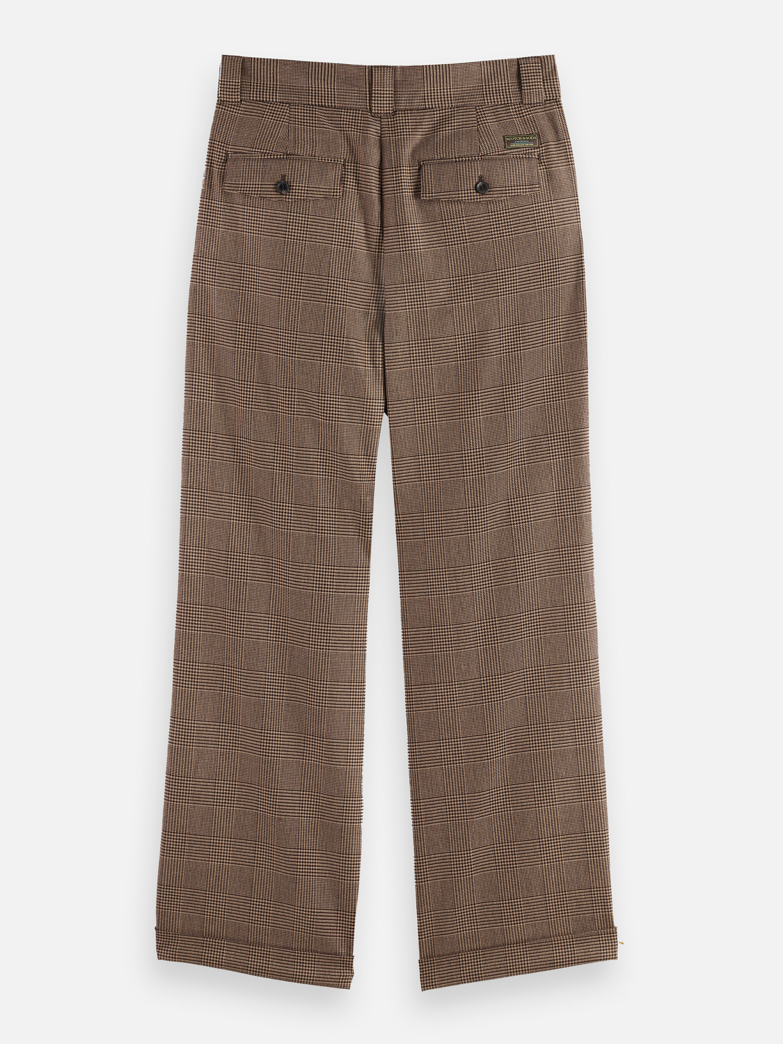 Checkered Wool-Blend Pleated Baggy Fit Chino