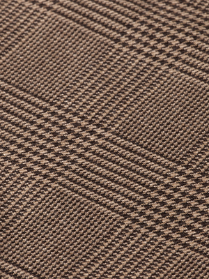 Checkered Wool-Blend Pleated Baggy Fit Chino