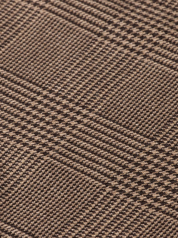 Checkered Wool-Blend Pleated Baggy Fit Chino