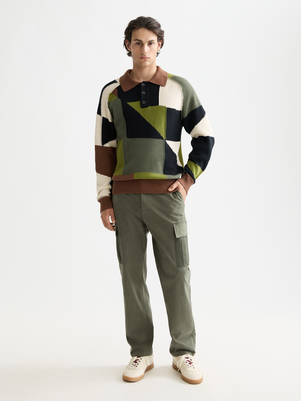 Harper- Garment-Dyed Cotton Blend Loose Tapered Cargo