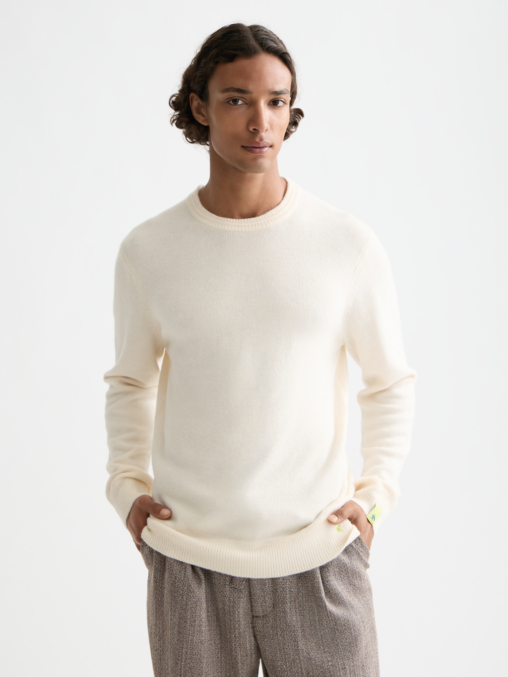 Col rond en maille douce coupe droite
