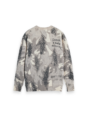 Printed Dropped Shoulder Pullover