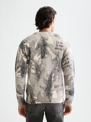 Printed Dropped Shoulder Pullover