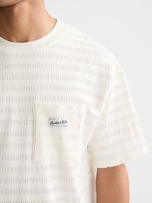 Relaxed-Fit Horizonal Textured T-Shirt
