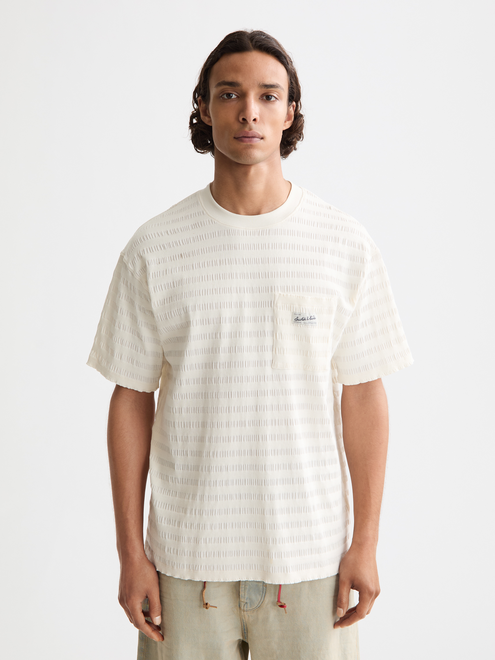 T-shirt texturé horizontal à coupe décontractée