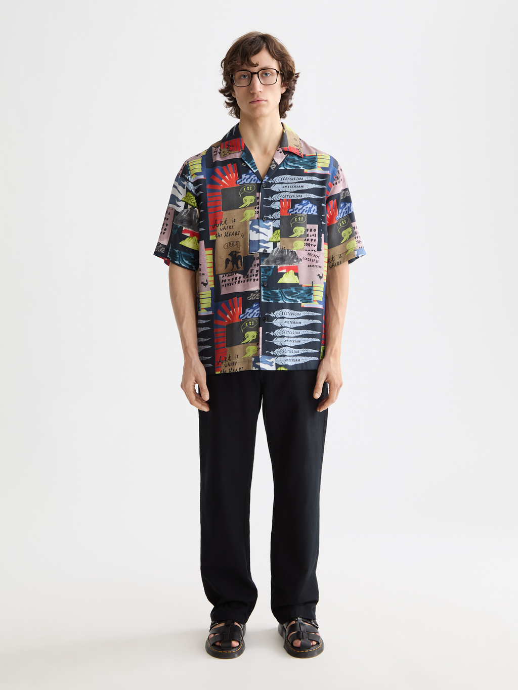 Relaxed-Fit Tencel All-Over Printed Short-Sleeved Shirt