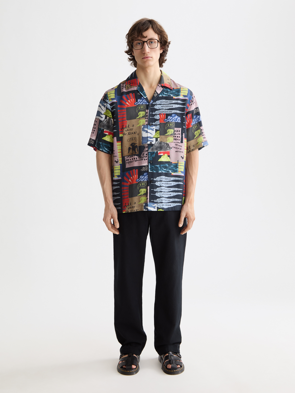 Relaxed-Fit Tencel All-Over Printed Short-Sleeved Shirt