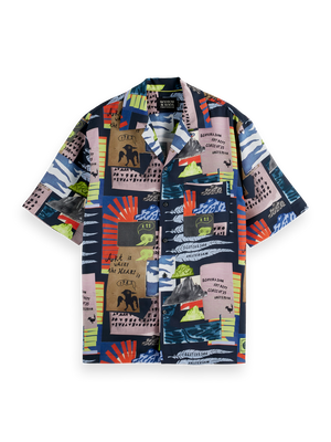 Relaxed-Fit Tencel All-Over Printed Short-Sleeved Shirt