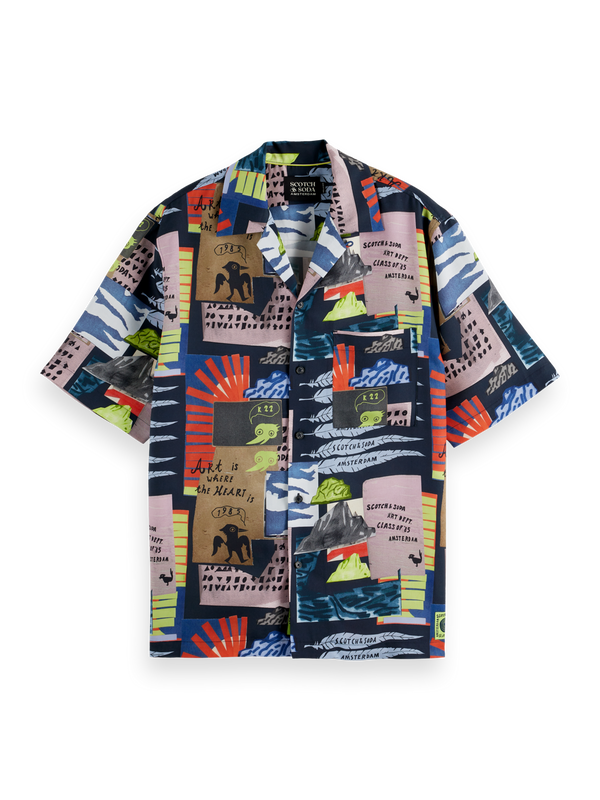 Relaxed-Fit Tencel All-Over Printed Short-Sleeved Shirt