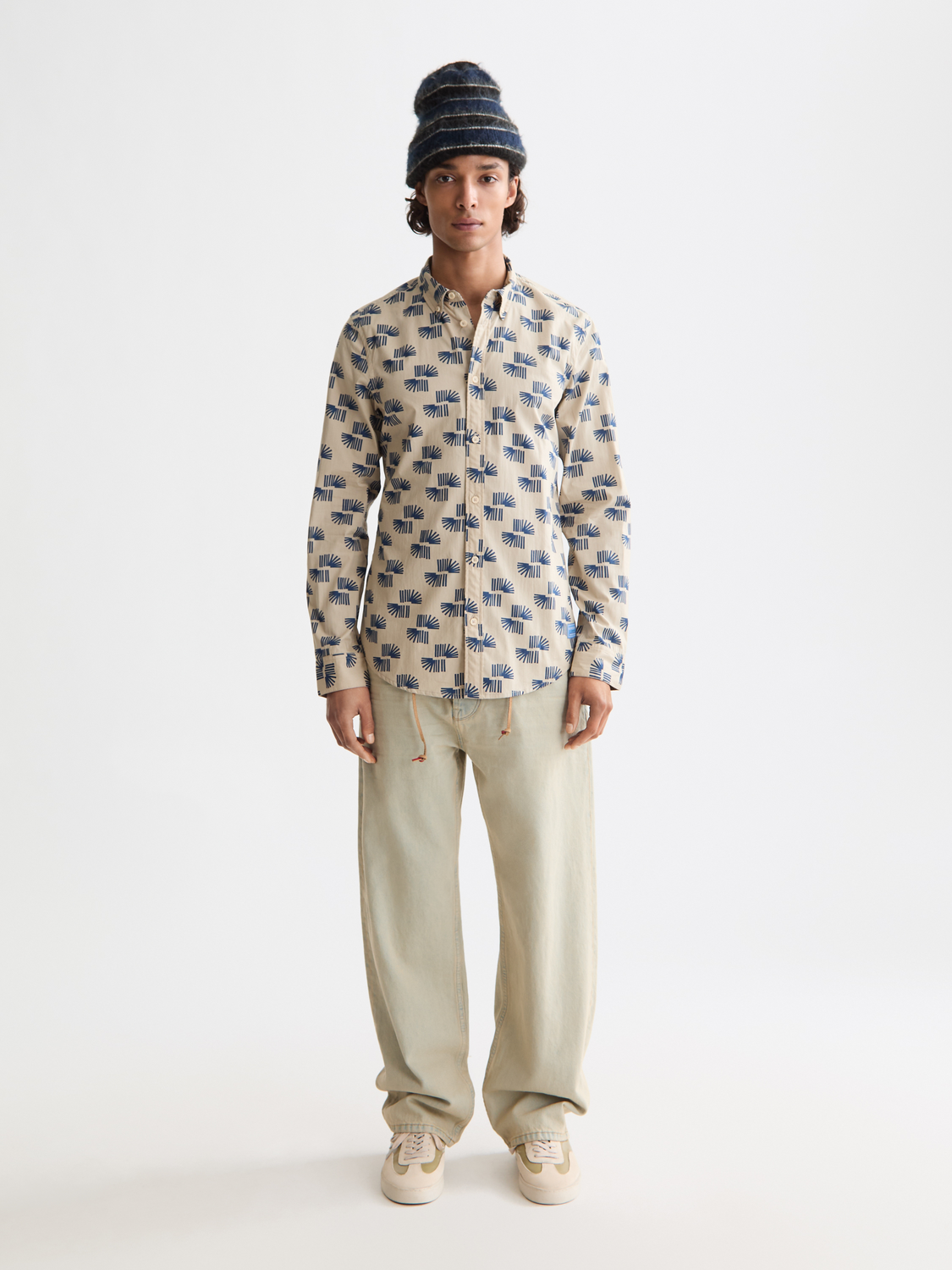Slim-Fit Micro All-Over Printed Shirt