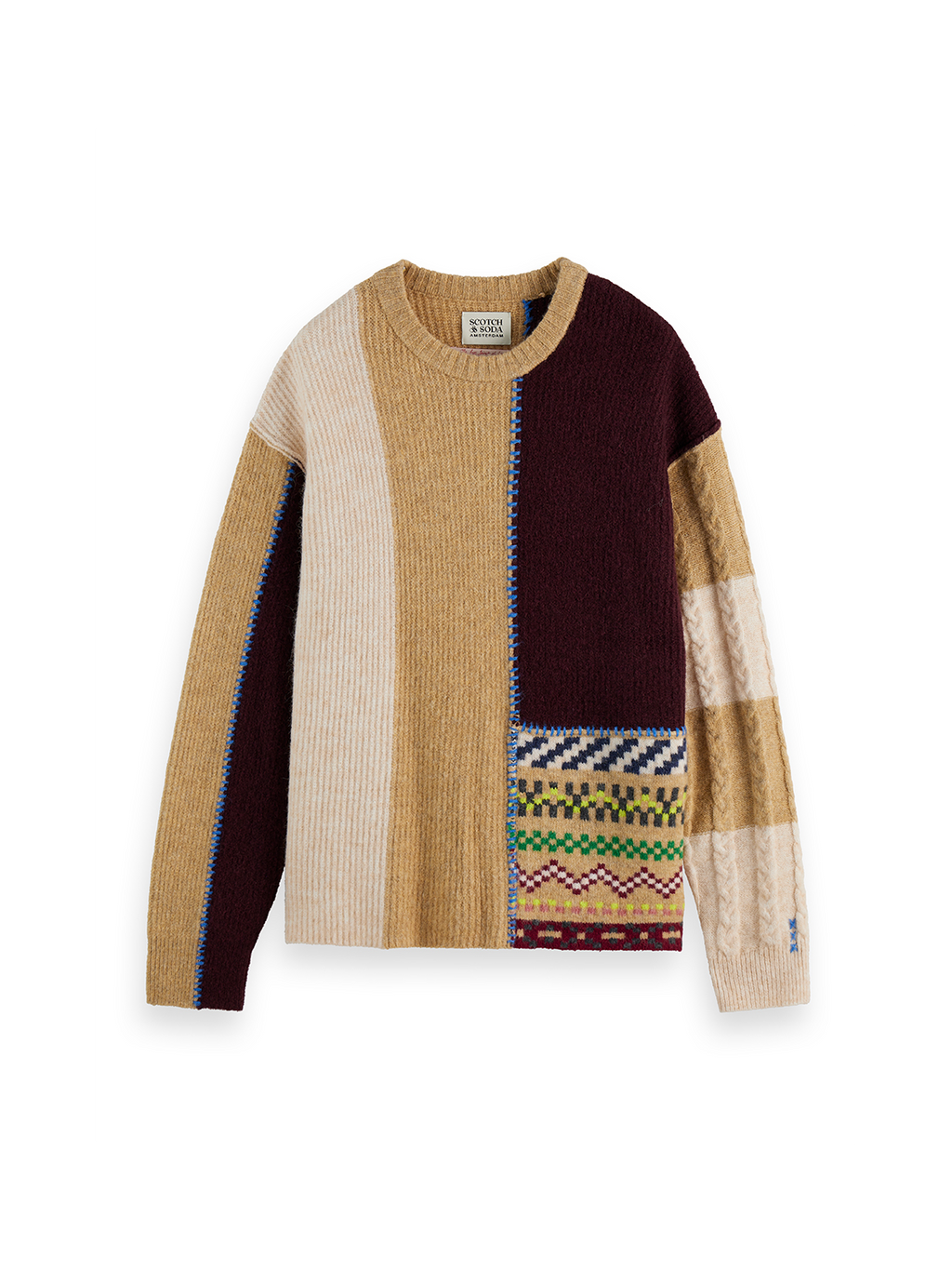 Loose Fit Patchwork Pullover
