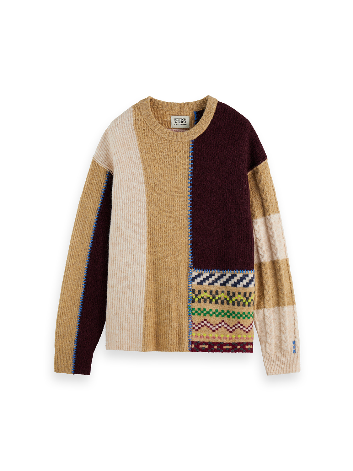 Loose Fit Patchwork Pullover