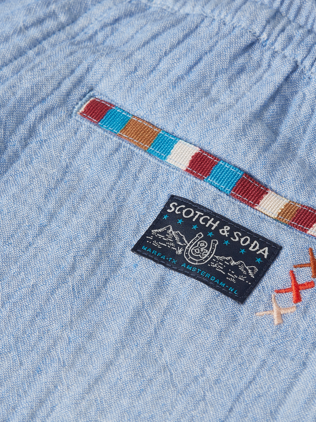 Cotton Chambray Pullon Shorts