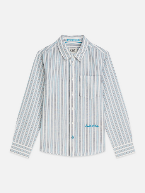 Boys' Yarndyed Striped Linen Cotton Shirt