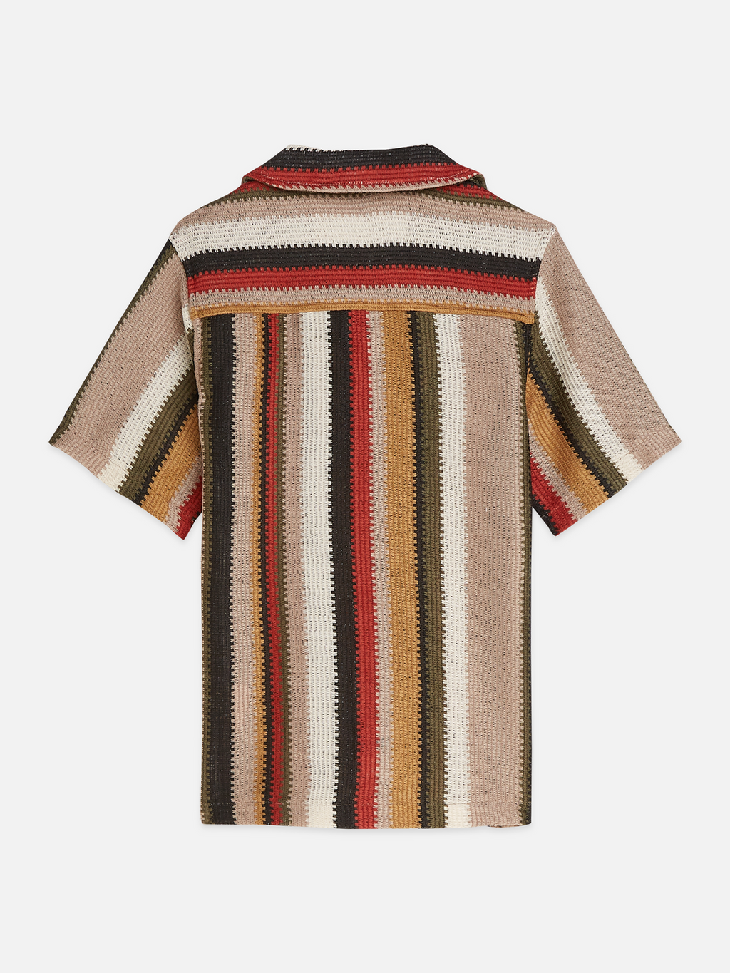Multicolor Knitted Stripe Shortsleeve Shirt