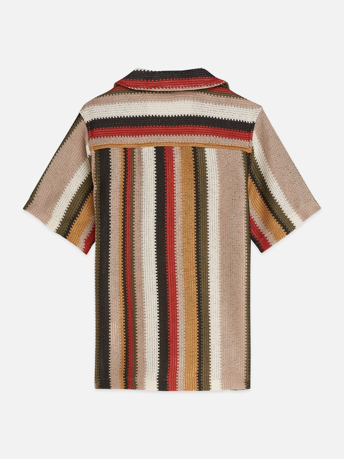 Multicolor Knitted Stripe Shortsleeve Shirt