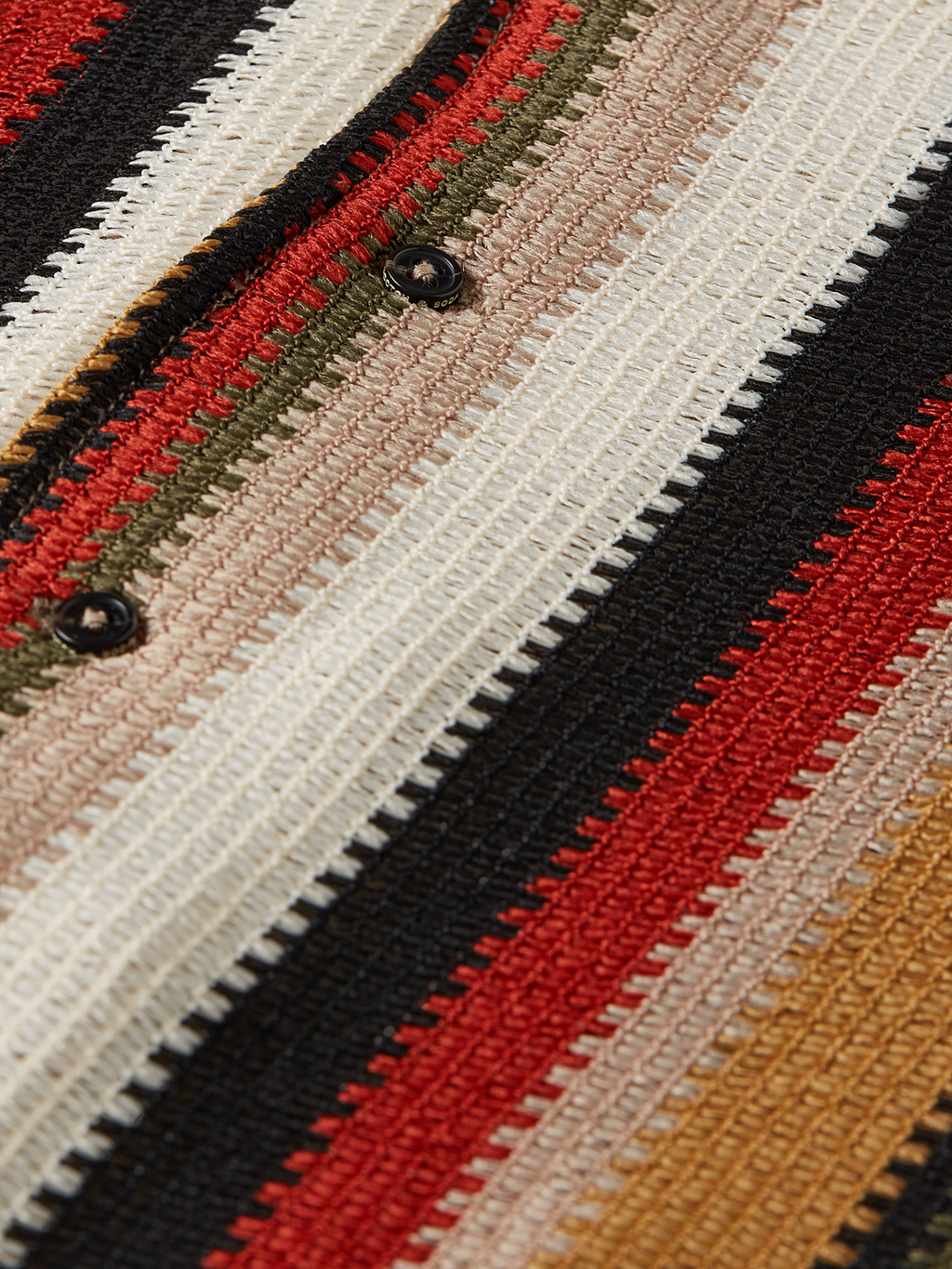 Multicolor Knitted Stripe Shortsleeve Shirt
