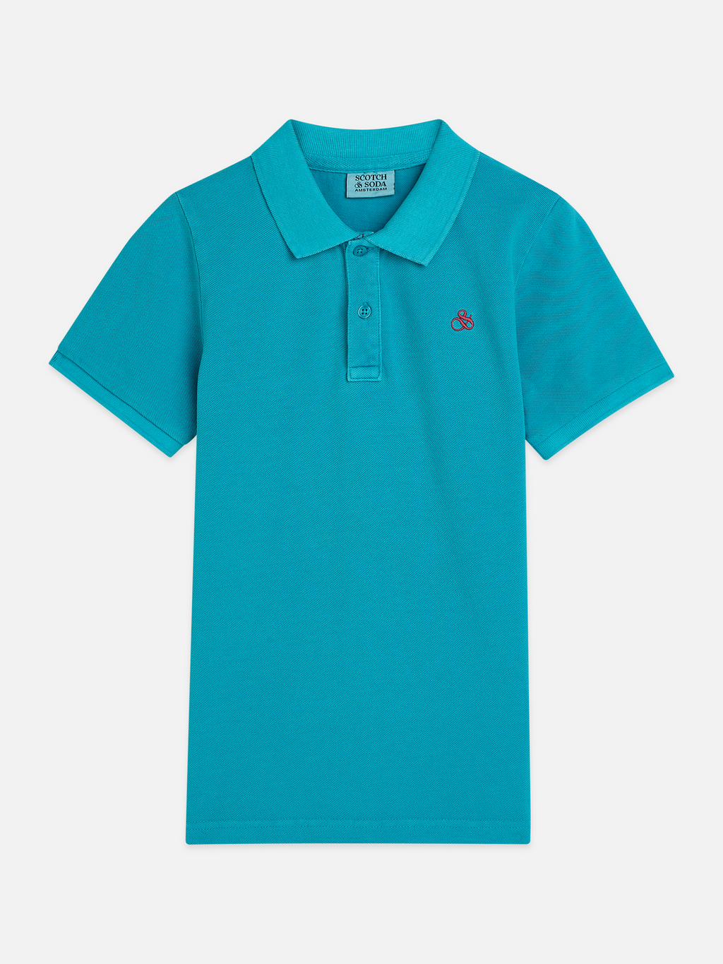 Polohemd aus stückgefärbtem Piqué mit saisonaler Logostickerei