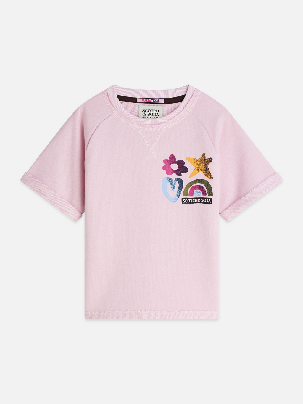 Girls' Front Artwork Short Sleeve Sweatshirt