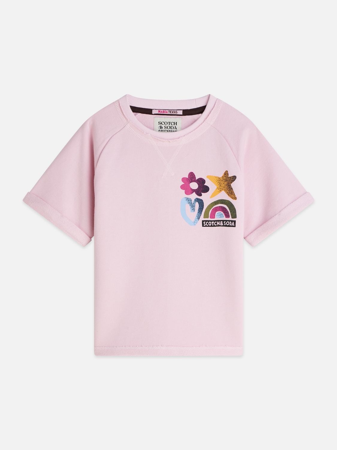 Girls' Front Artwork Short Sleeve Sweatshirt