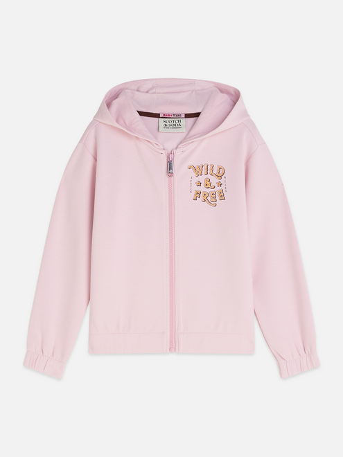 Sweat à capuche zippé en viscose mélangée, coupe décontractée