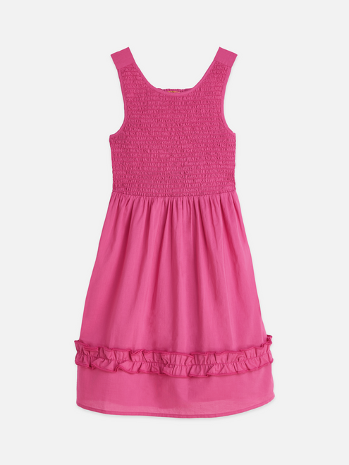 Girls' Smocked Top Cotton Dress