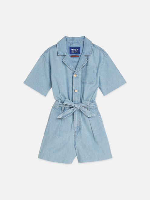 Girls' Lightweight Chambray Playsuit