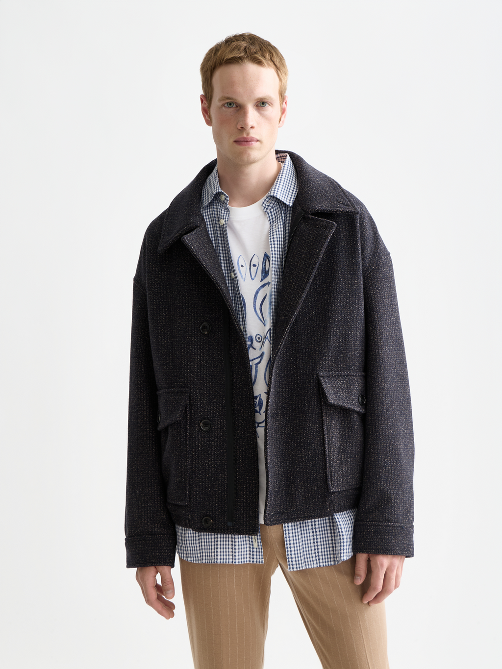 Veste en laine texturée
