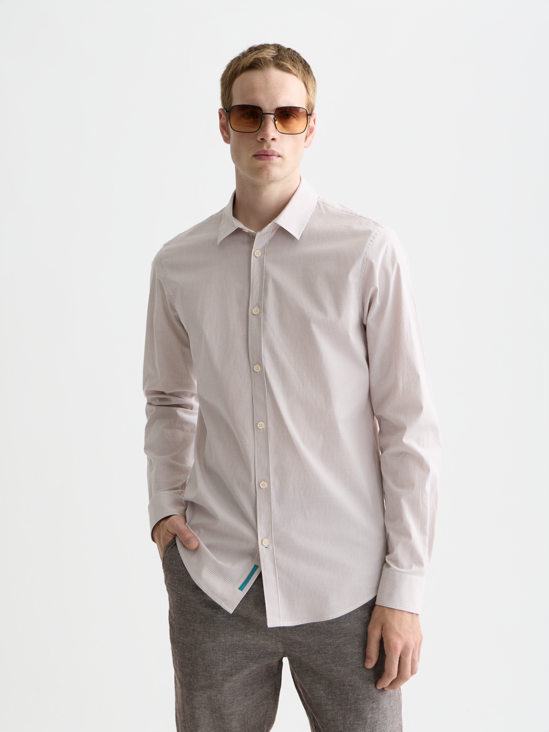 Striped Slim-Fit Poplin Shirt