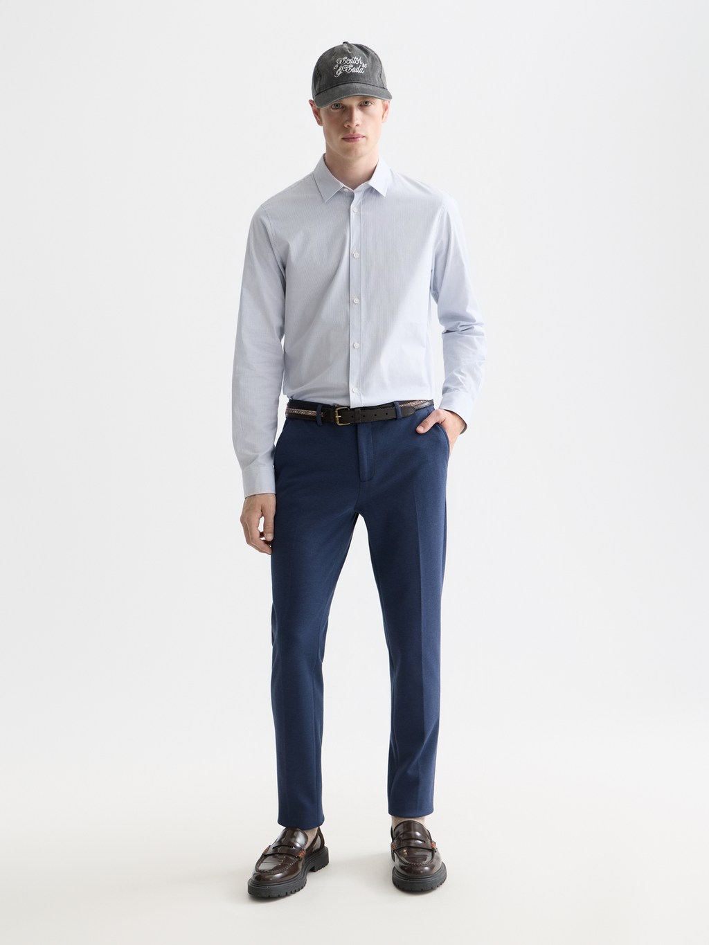 Chemise popeline rayée coupe ajustée